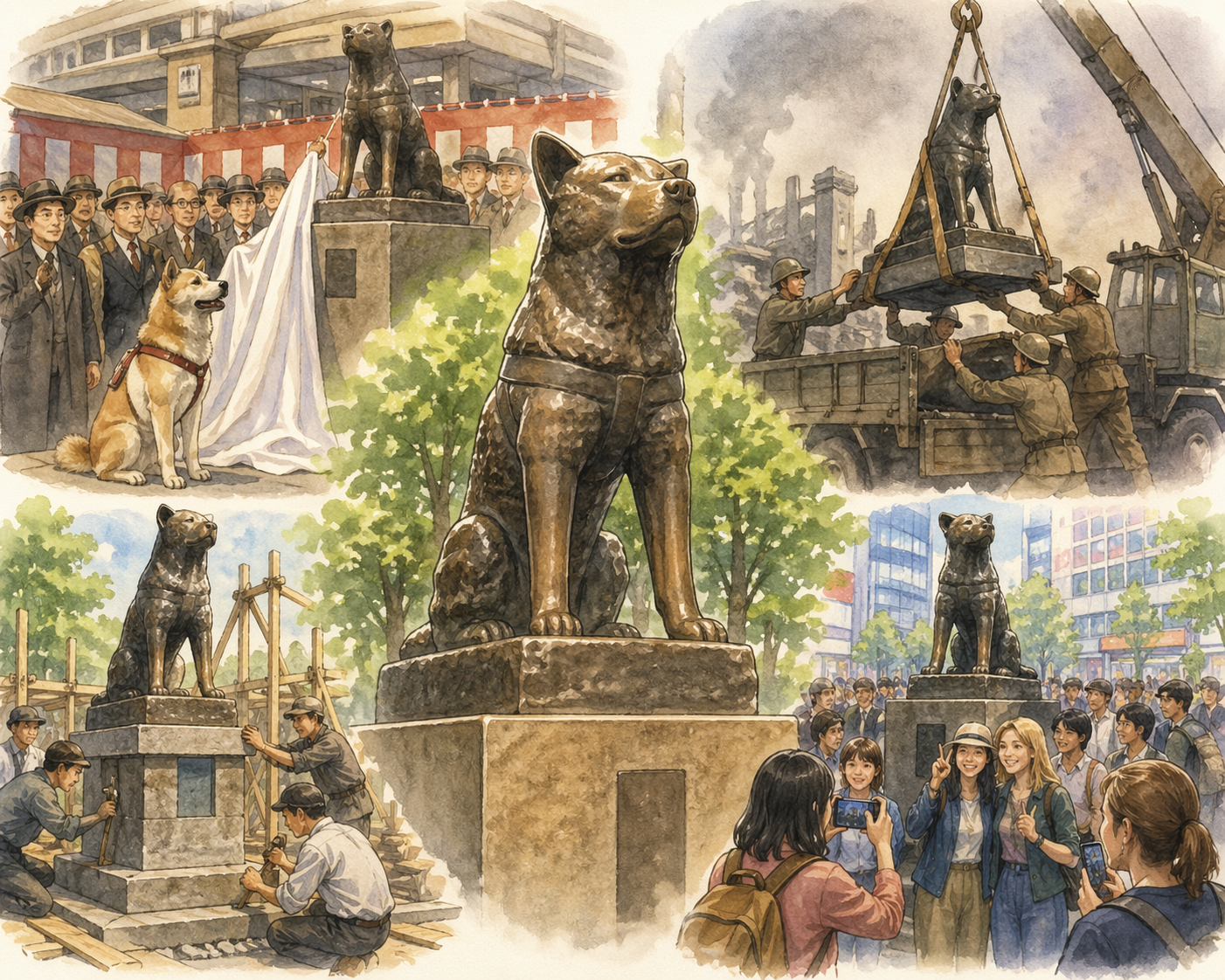 忠犬ハチ公像が完成