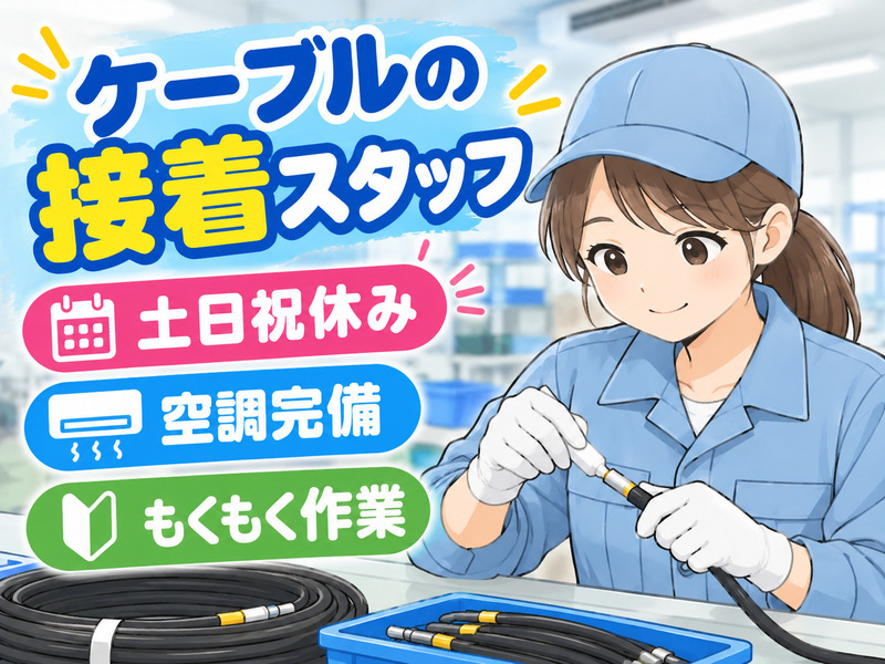 【ケーブルの接着作業】