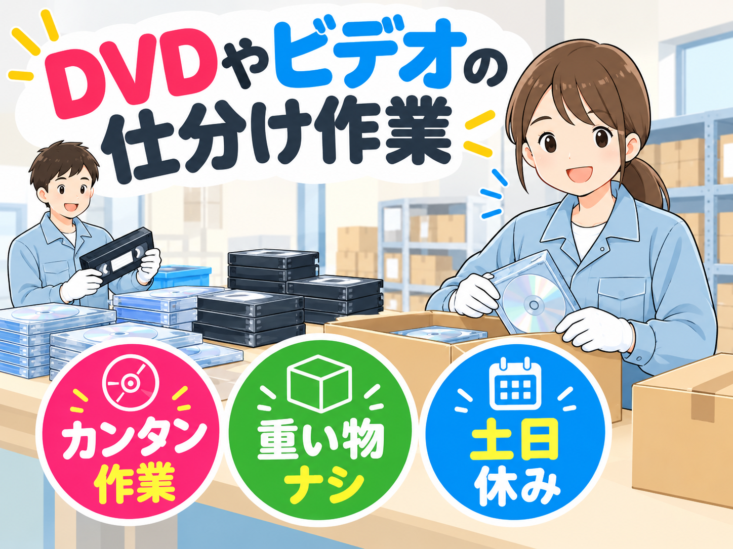【DVDやビデオの仕分け作業】
