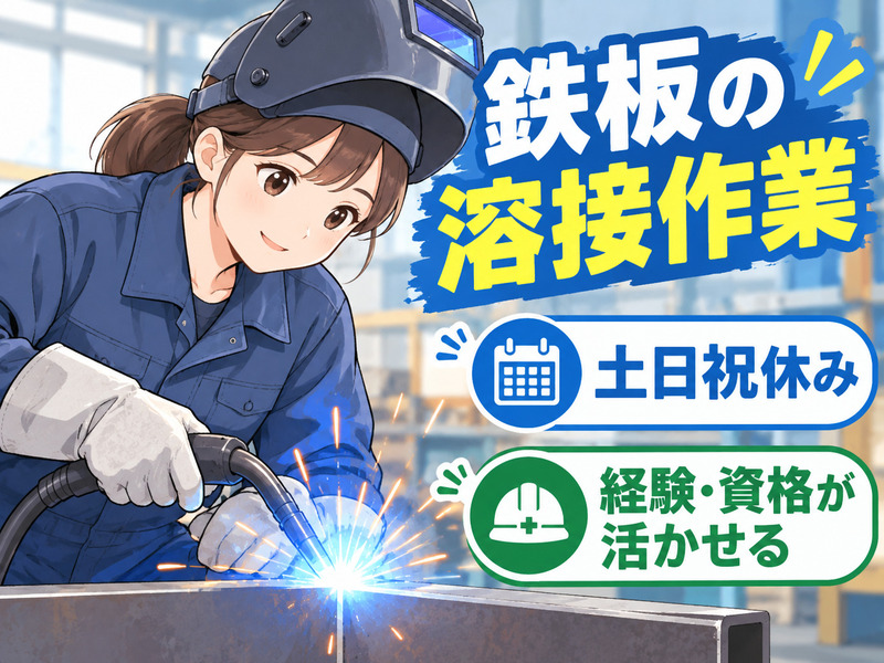 【鉄板の溶接作業】